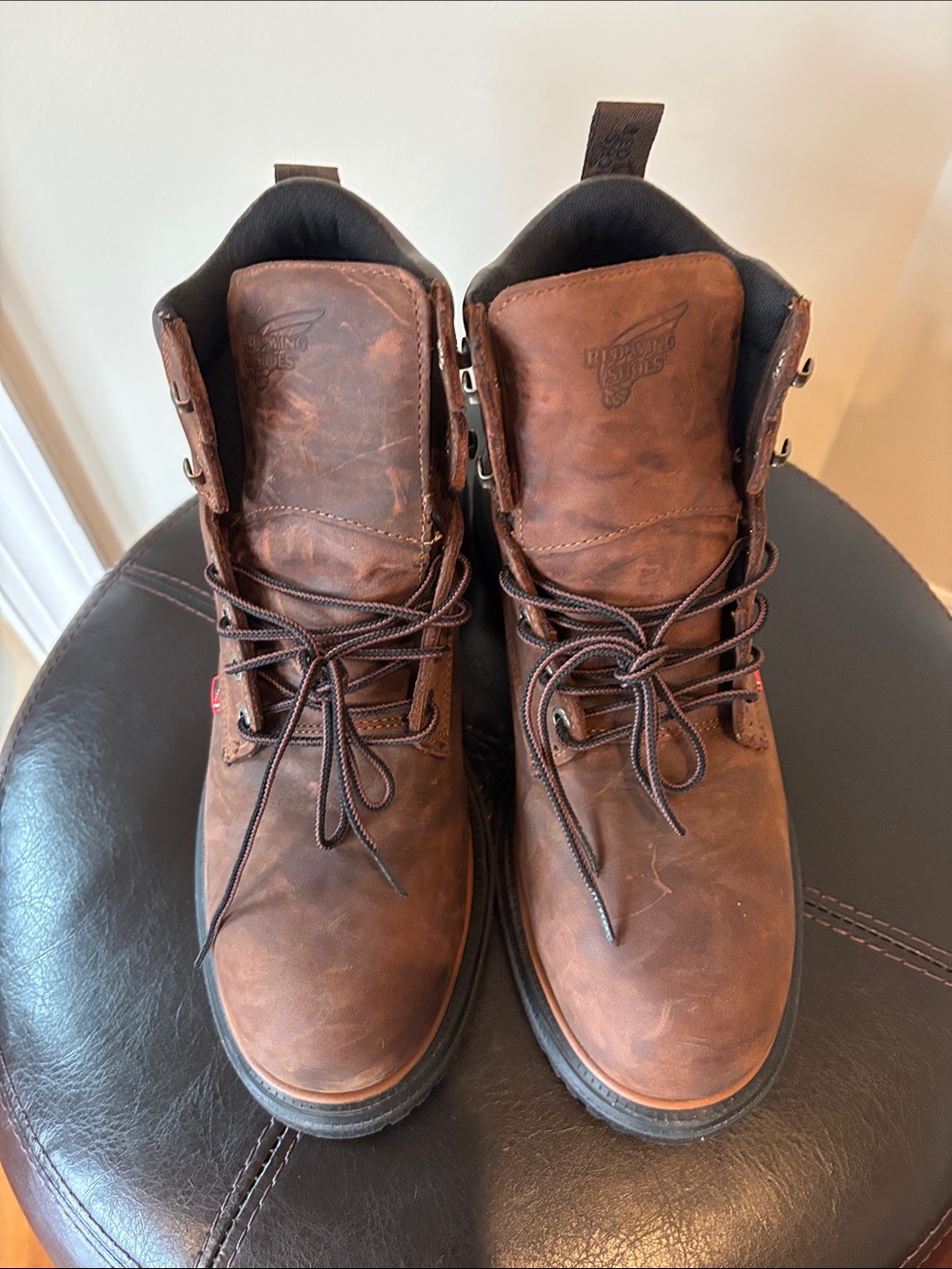 Red Wing 4215 Men's Brown Leather Work Boots - Durable Lace-Up Comfort 9.5 D